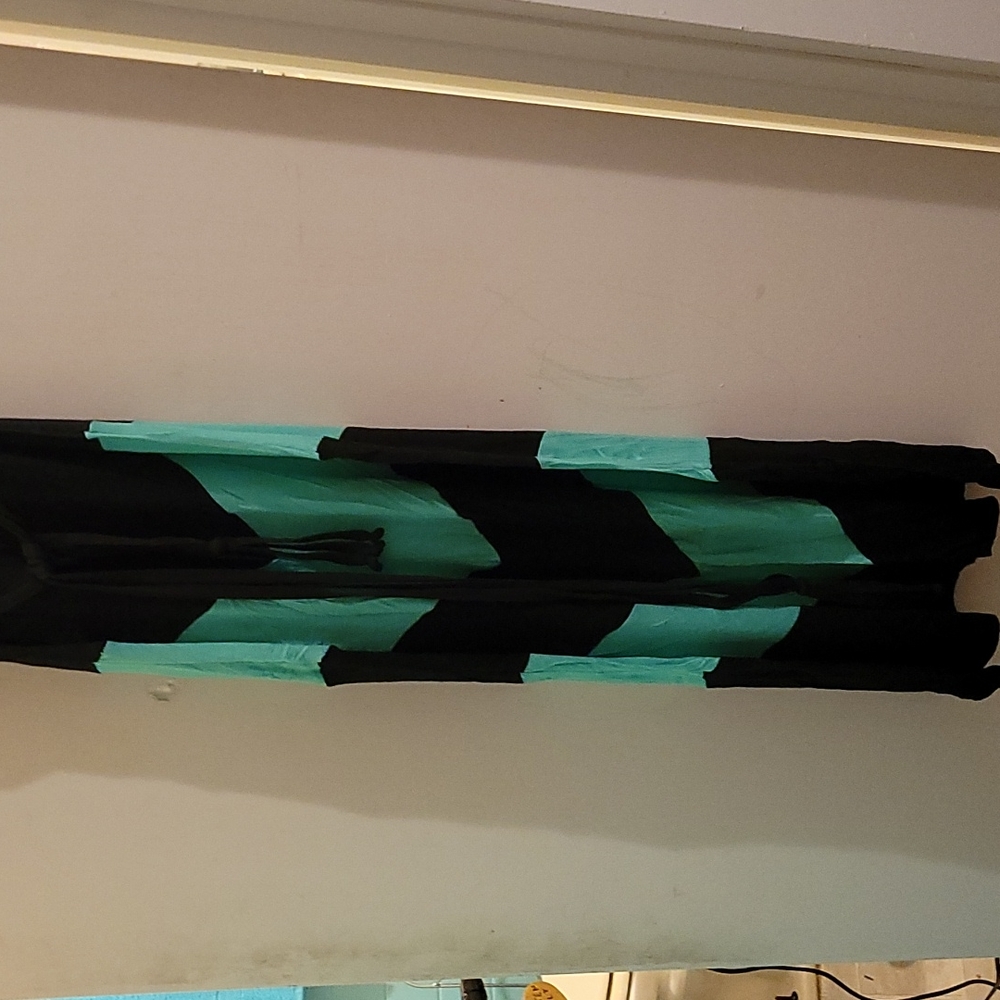 Maxi belted dress size small color black and teal blue - Picture 2 of 3